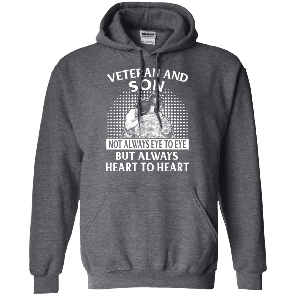 Military T-Shirt "VETERAN AND SON ALWAYS HEART TO HEART"-TShirt-General-Veterans Nation