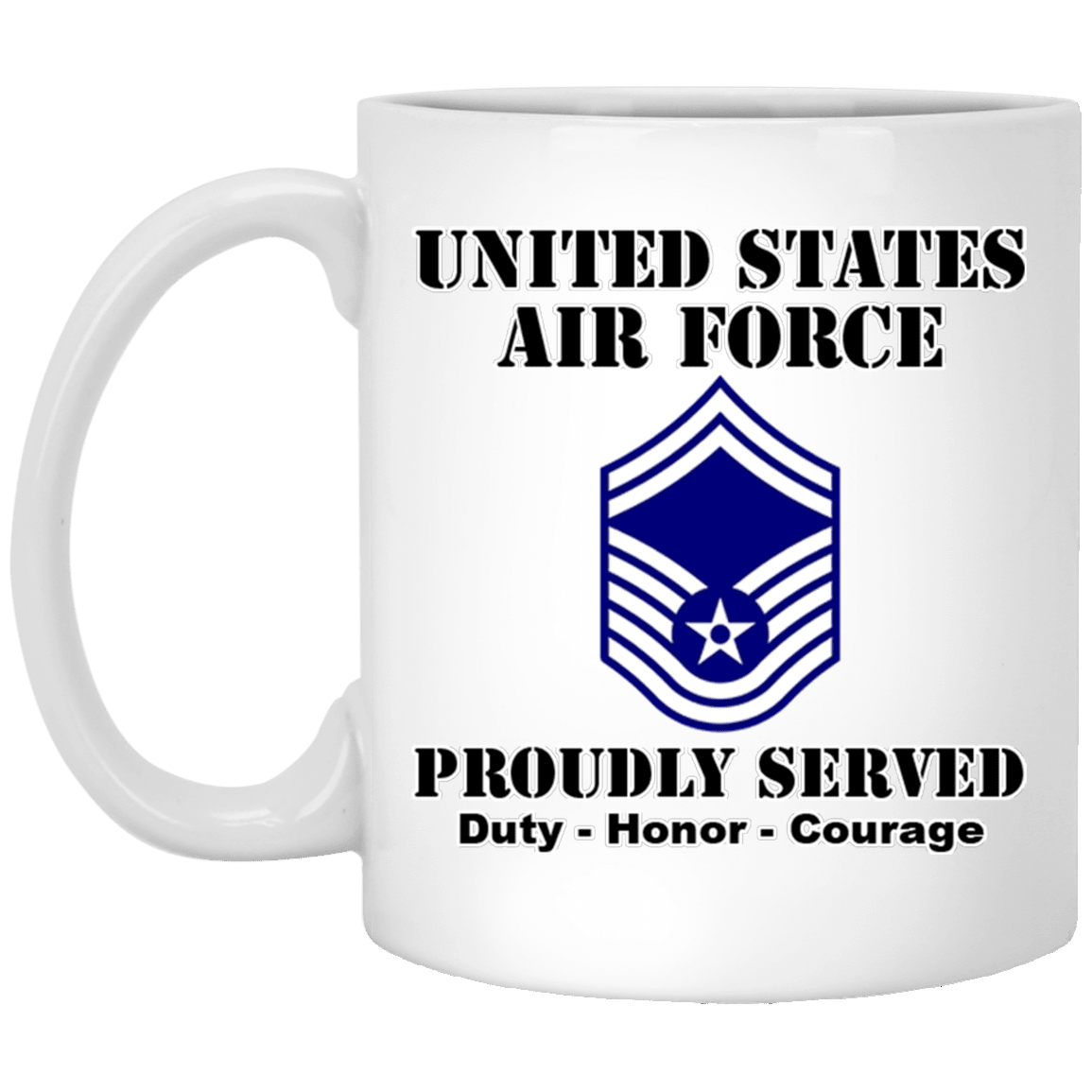 US Air Force E-8 Senior Master Sergeant SMSgt E8 Noncommissioned Officer Ranks White Coffee Mug - Stainless Travel Mug-Mug-USAF-Ranks-Veterans Nation