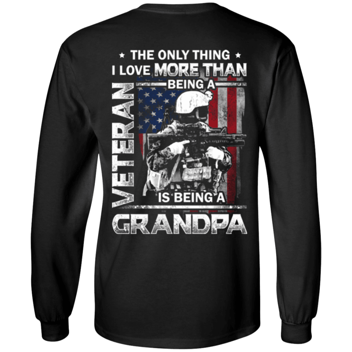 Military T-Shirt "I love Being A Grandpa Veteran" - Men Back-TShirt-General-Veterans Nation