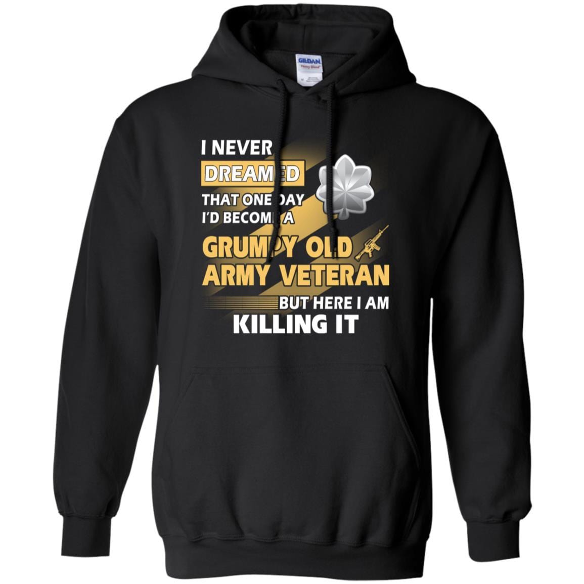 US Army T-Shirt "Grumpy Old Veteran" O-5 Lieutenant Colonel(LTC) On Front-TShirt-Army-Veterans Nation