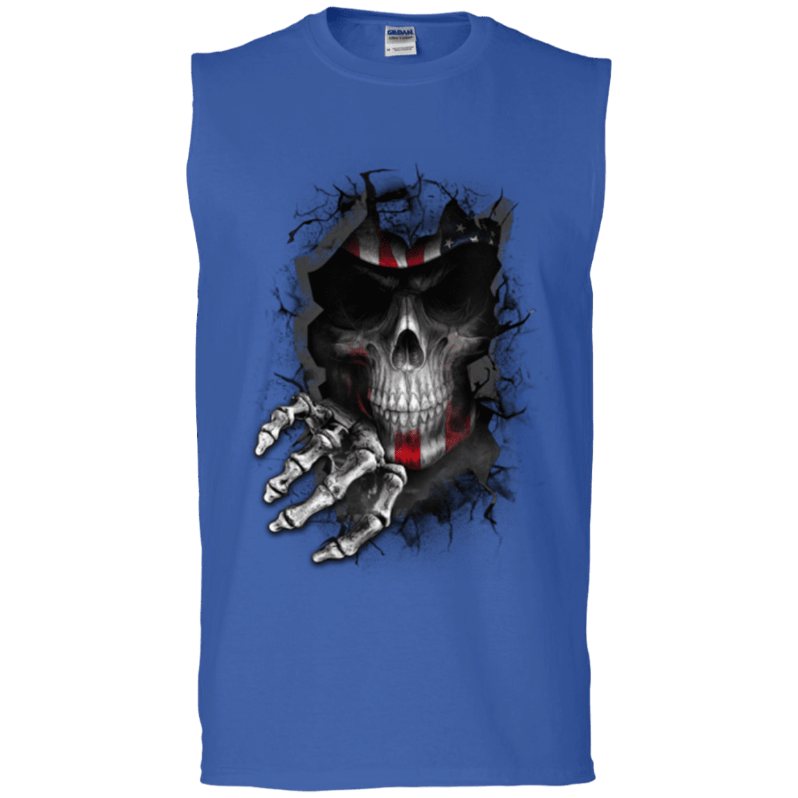 Military T-Shirt "Veteran American Skull"-TShirt-General-Veterans Nation