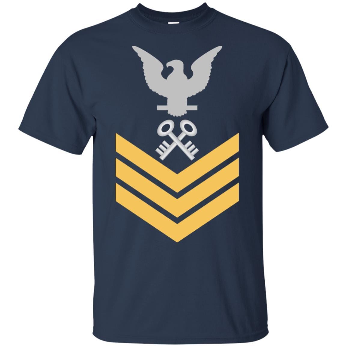 Military T-Shirt "Navy Storekeeper Navy SK E-6 Rating Badges On" Front For Men-TShirt-General-Veterans Nation