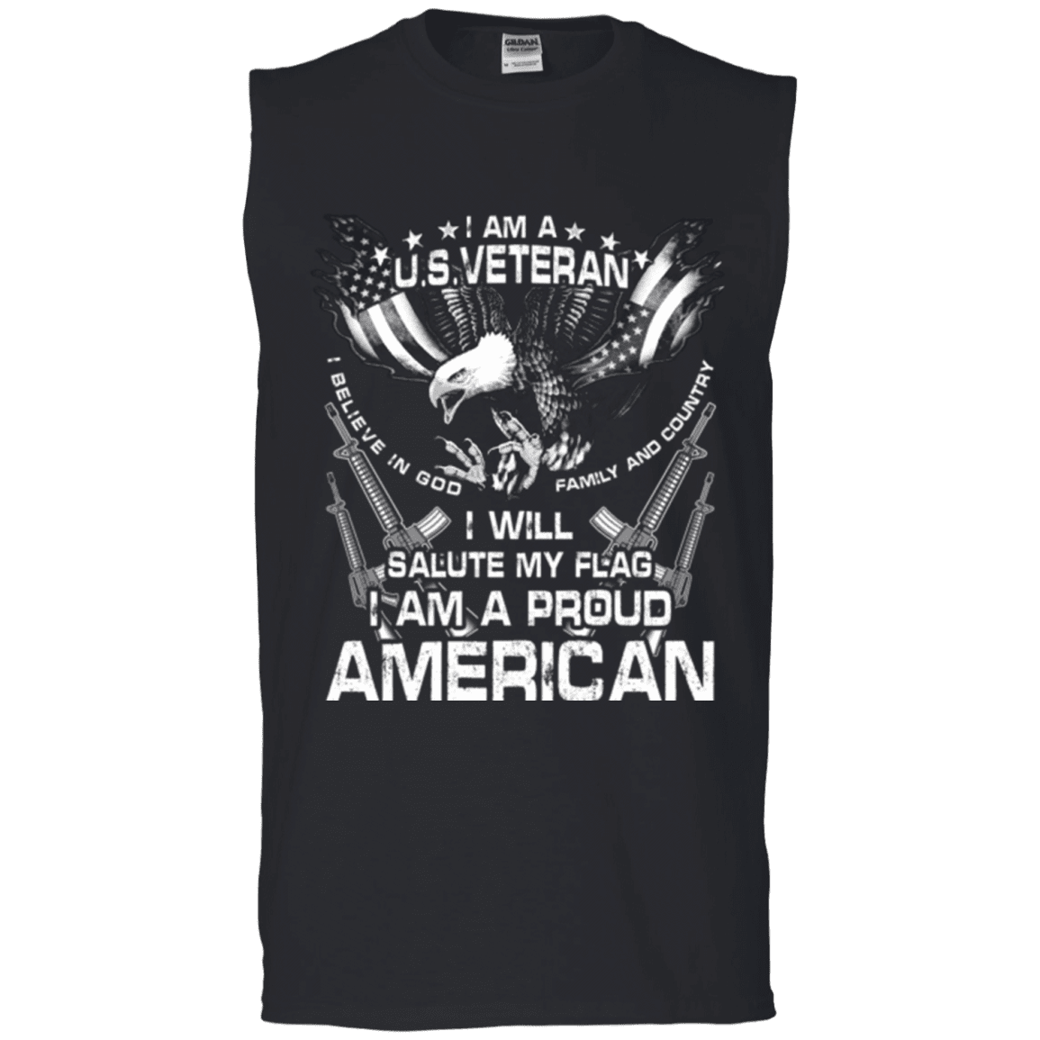 Military T-Shirt "I WILL SALUTE MY FLAG PROUD AMERICAN"-TShirt-General-Veterans Nation
