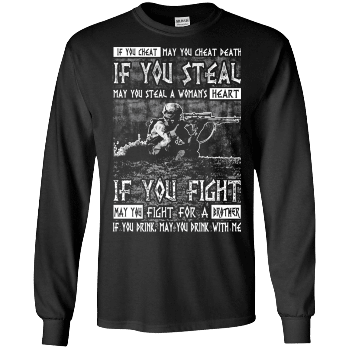 Military T-Shirt "Fight For a Brother, Drink With Me"-TShirt-General-Veterans Nation
