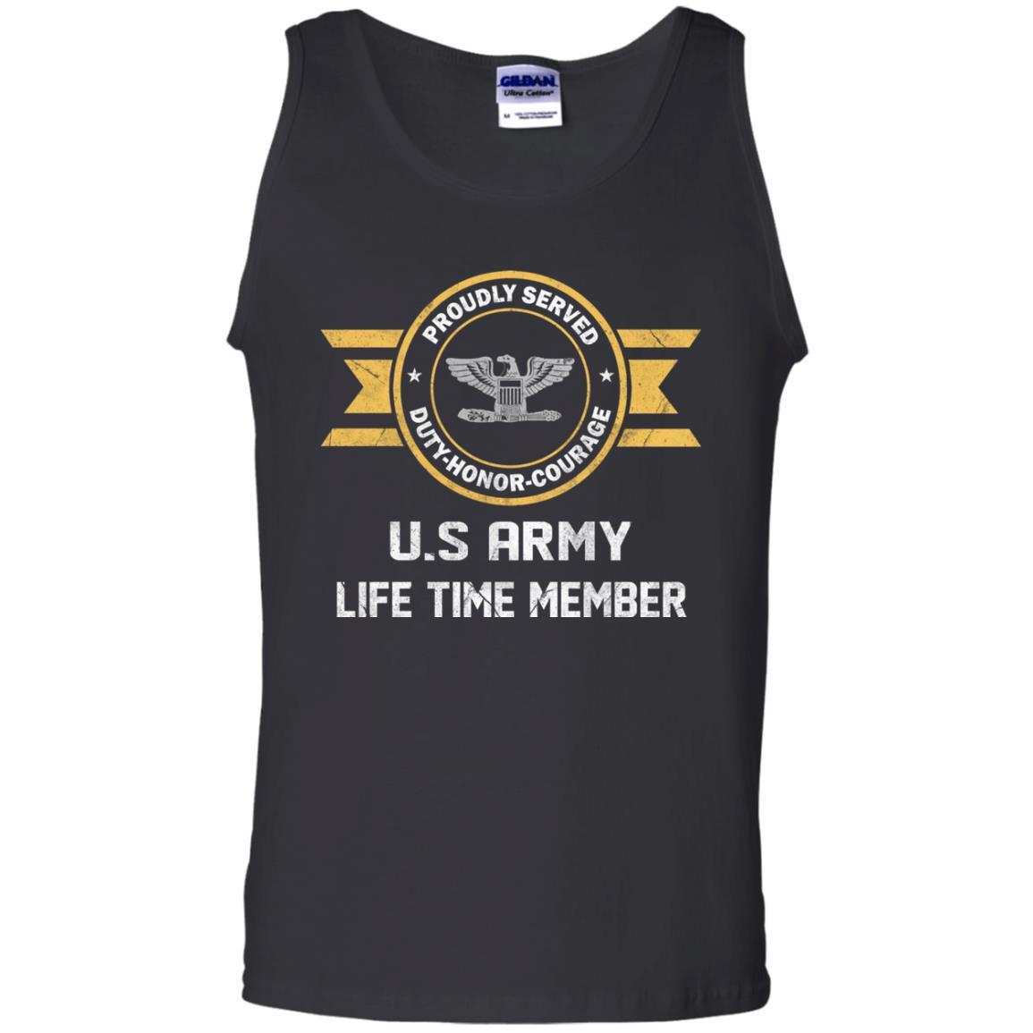 Life Time Member - US Army O-6 Colonel O6 COL Field Officer Ranks Men T Shirt On Front-TShirt-Army-Veterans Nation