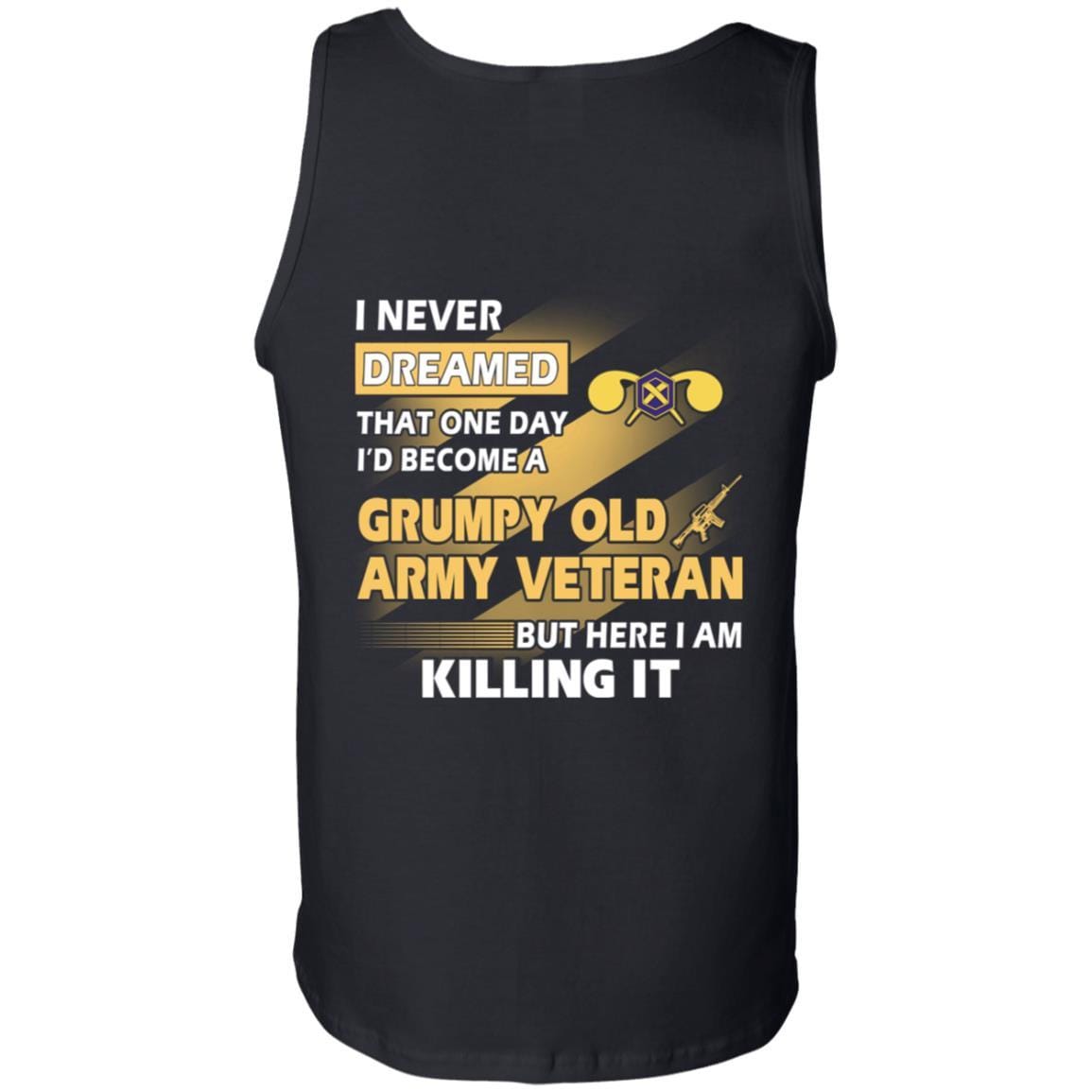 US Army T-Shirt "Chemical Corps Grumpy Old Veteran" On Back-TShirt-Army-Veterans Nation