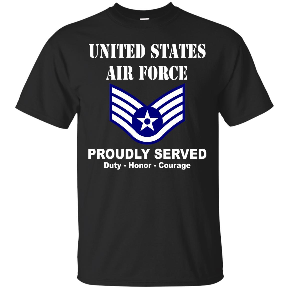 US Air Force E-5 Staff Sergeant SSgt E5 Noncommissioned Officer Ranks Men Front T Shirt For Air Force-TShirt-USAF-Veterans Nation