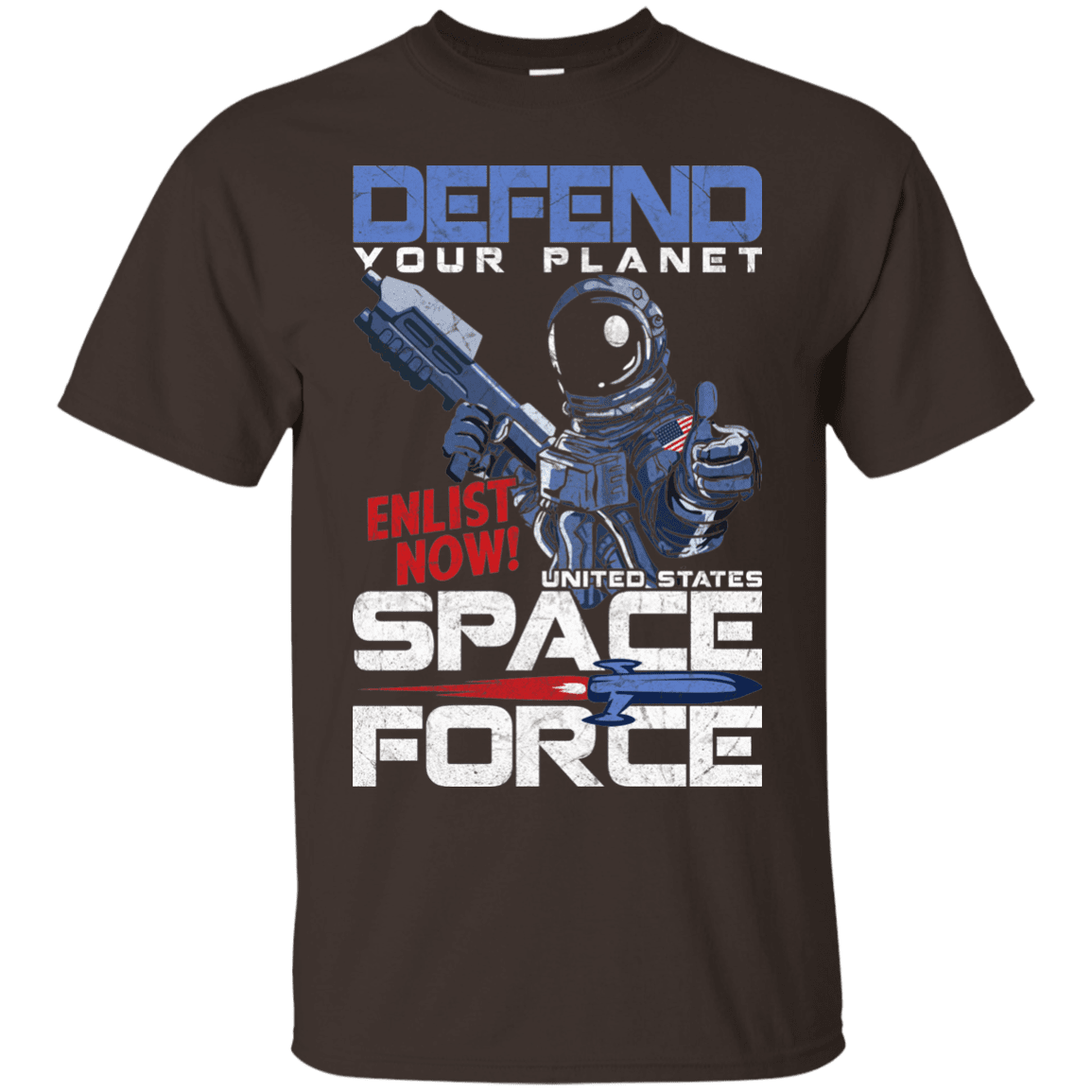 Military T-Shirt "Defend Your Planet Space Force Men" Front-TShirt-General-Veterans Nation