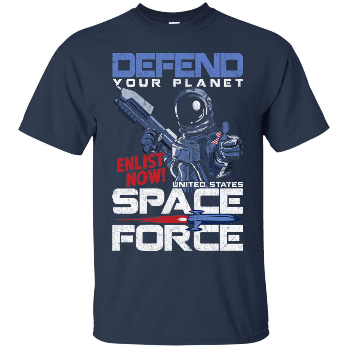 Military T-Shirt "Defend Your Planet Space Force Men" Front-TShirt-General-Veterans Nation