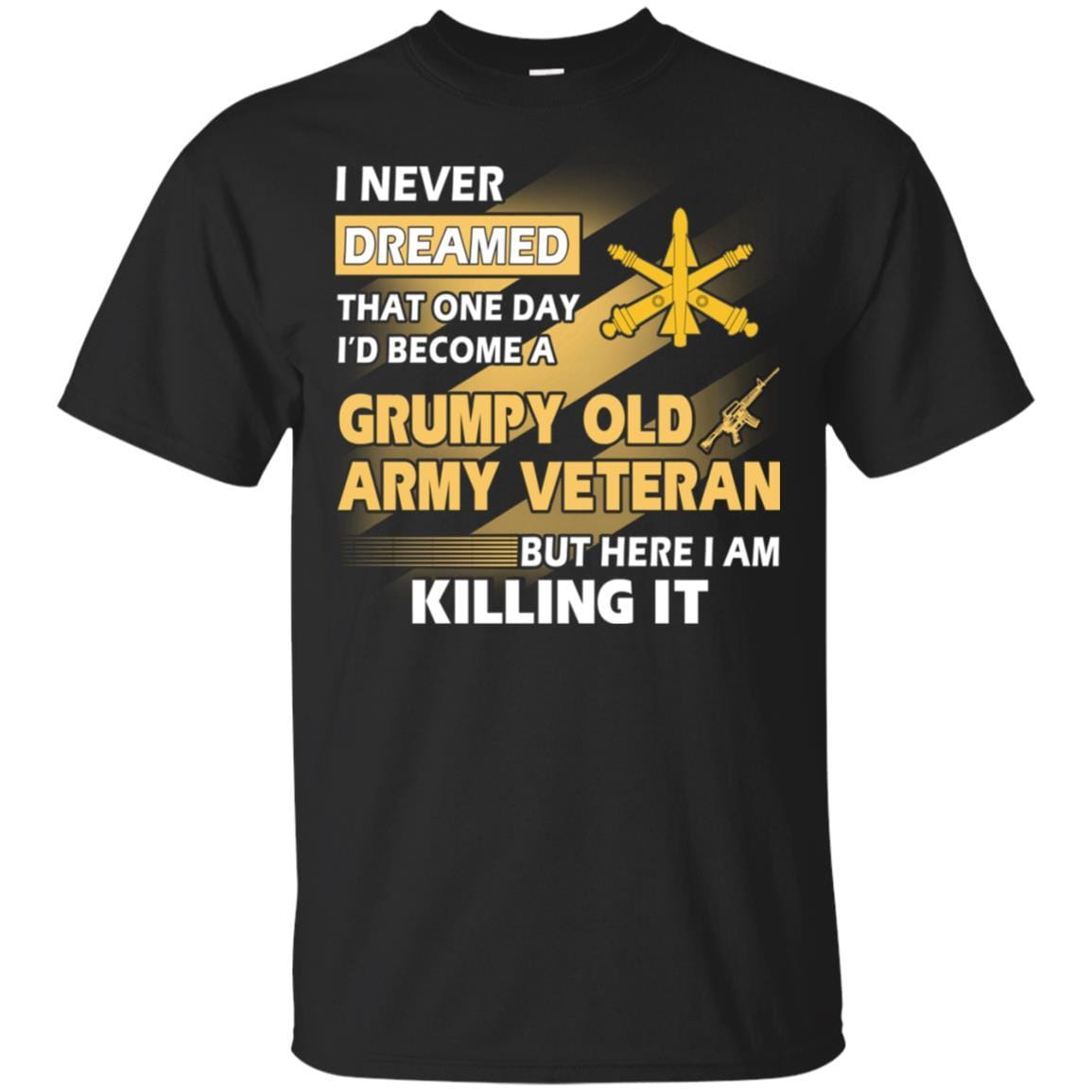 US Army T-Shirt "Air Defense Artillery Grumpy Old Veteran" On Front-TShirt-Army-Veterans Nation