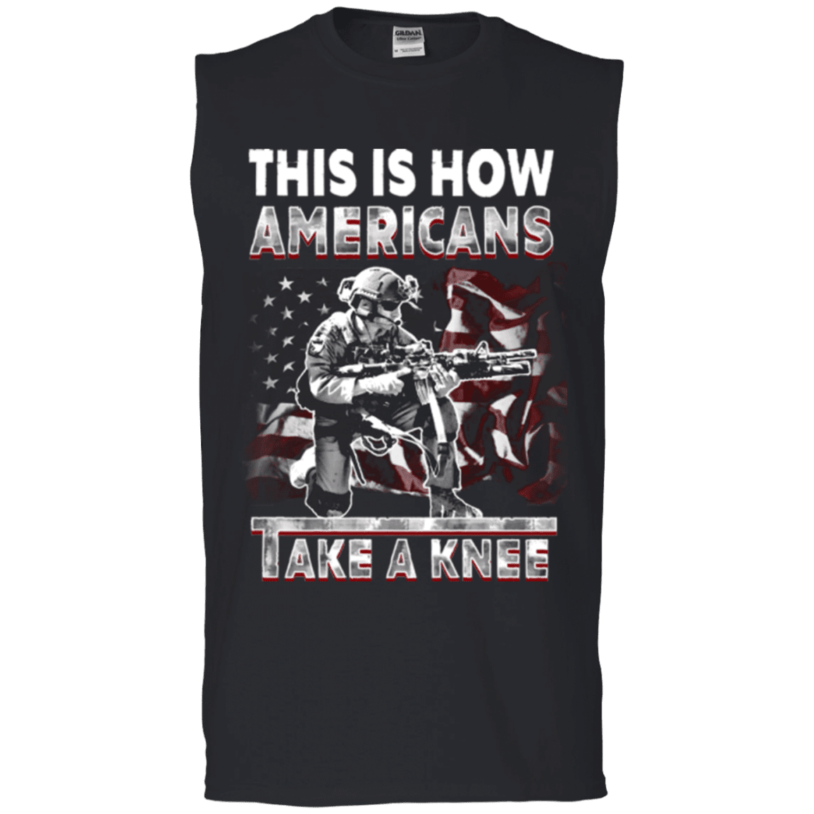 Military T-Shirt "This Is How Americans Take A Knee"-TShirt-General-Veterans Nation