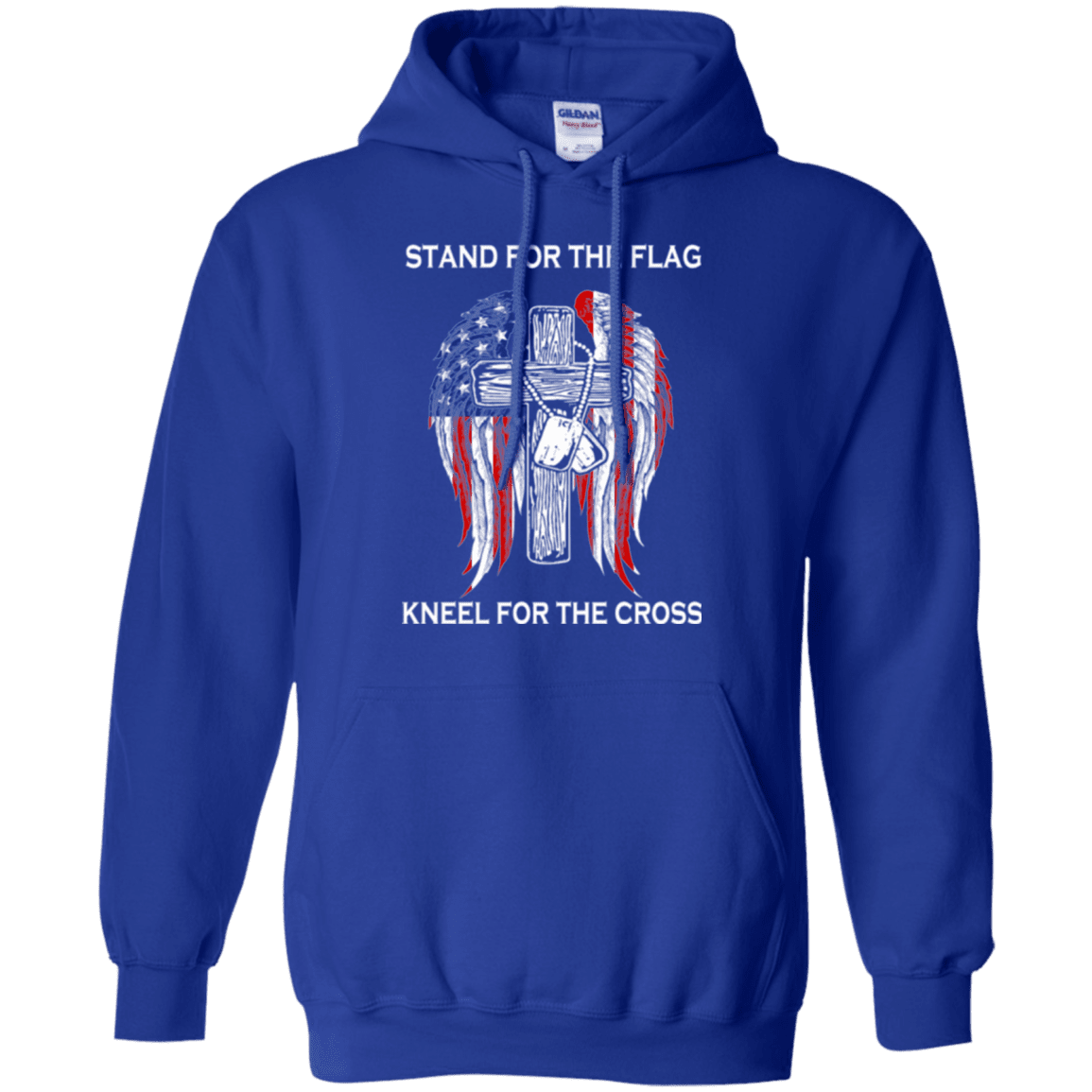Military T-Shirt "Stand For The Flag Kneel For The Cross"-TShirt-General-Veterans Nation