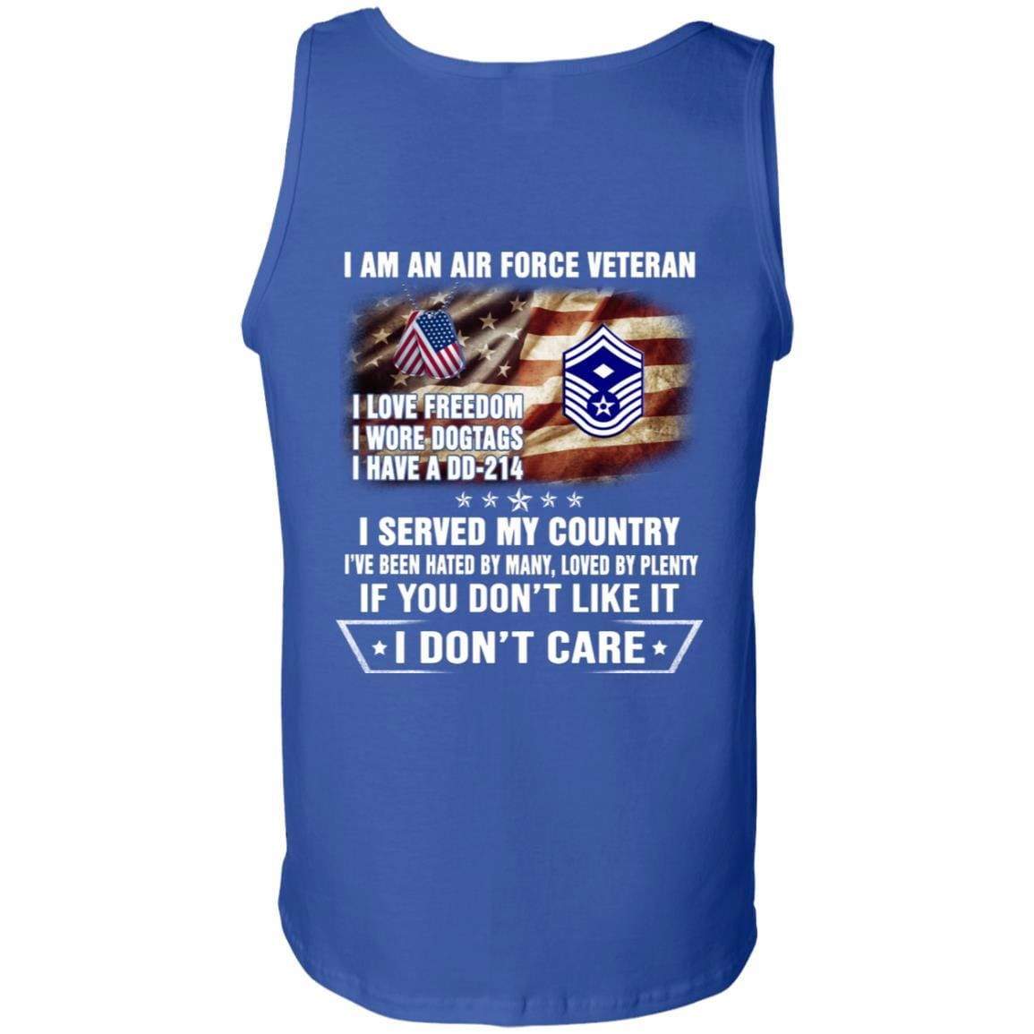 I Am An Air Force E-8 First sergeant E-8 Rank Veteran T-Shirt On Back-TShirt-USAF-Veterans Nation