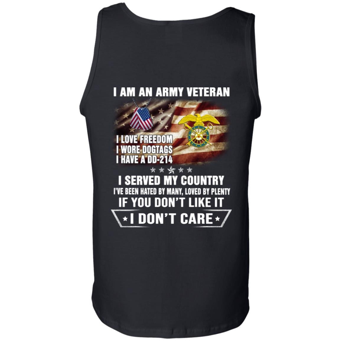 T-Shirt "I Am An Army Quartermaster Corps Veteran" On Back-TShirt-Army-Veterans Nation