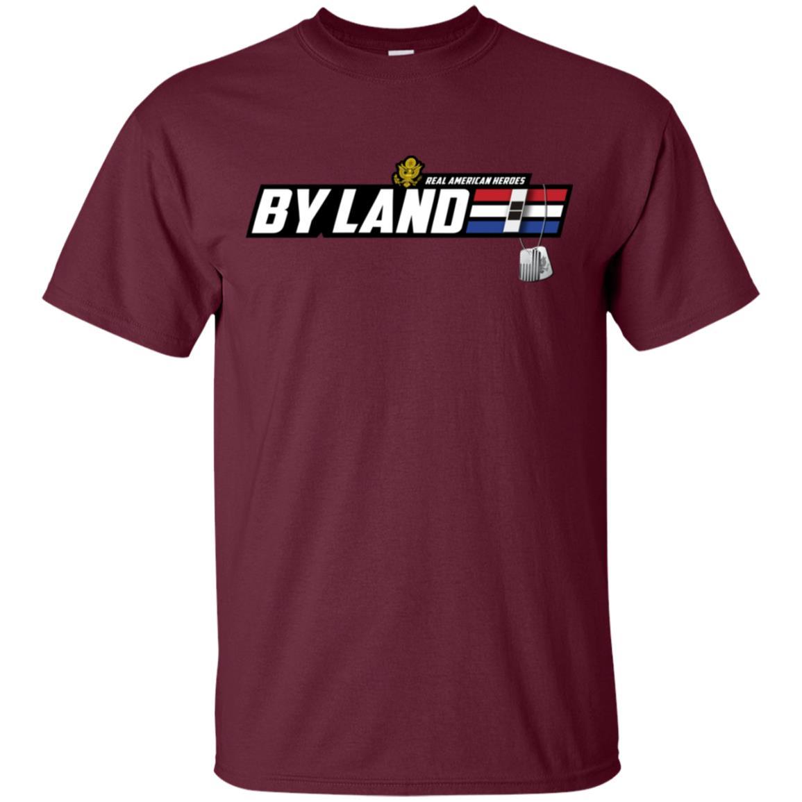 US Army T-Shirt "Real American Heroes By Land" W-2 Chief Warrant Officer 2(CW2) On Front-TShirt-Army-Veterans Nation