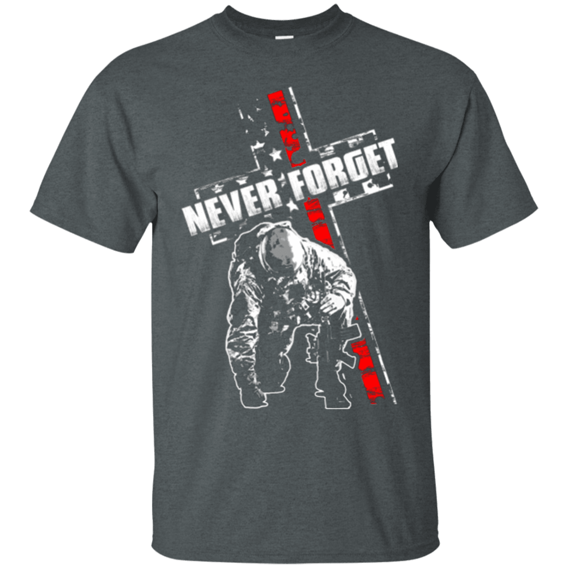 Military T-Shirt "NEVER FORGET VETERAN"-TShirt-General-Veterans Nation