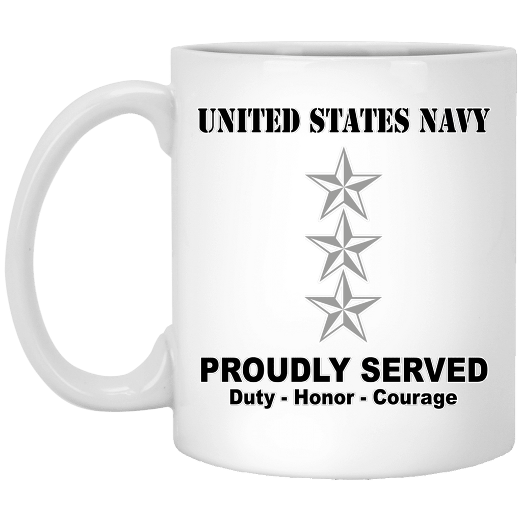 US Navy O-9 Vice Admiral O9 VADM Flag Officer Ranks Tshirt White Coffee Mug - Stainless Travel Mug-Mug-Navy-Officer-Veterans Nation
