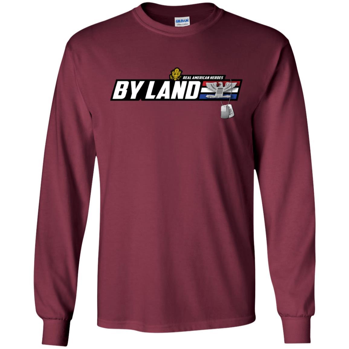 US Army T-Shirt "Real American Heroes By Land" O-6 Colonel(COL) On Front-TShirt-Army-Veterans Nation