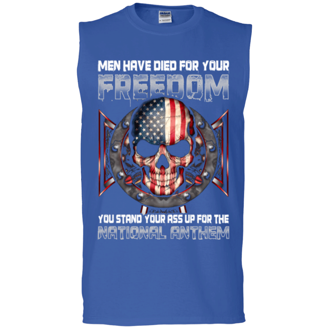 Military T-Shirt "MEN HAVE DIED FOR YOUR FREEDOM STAND UP FOR THE NATIONAL ANTHEM"-TShirt-General-Veterans Nation