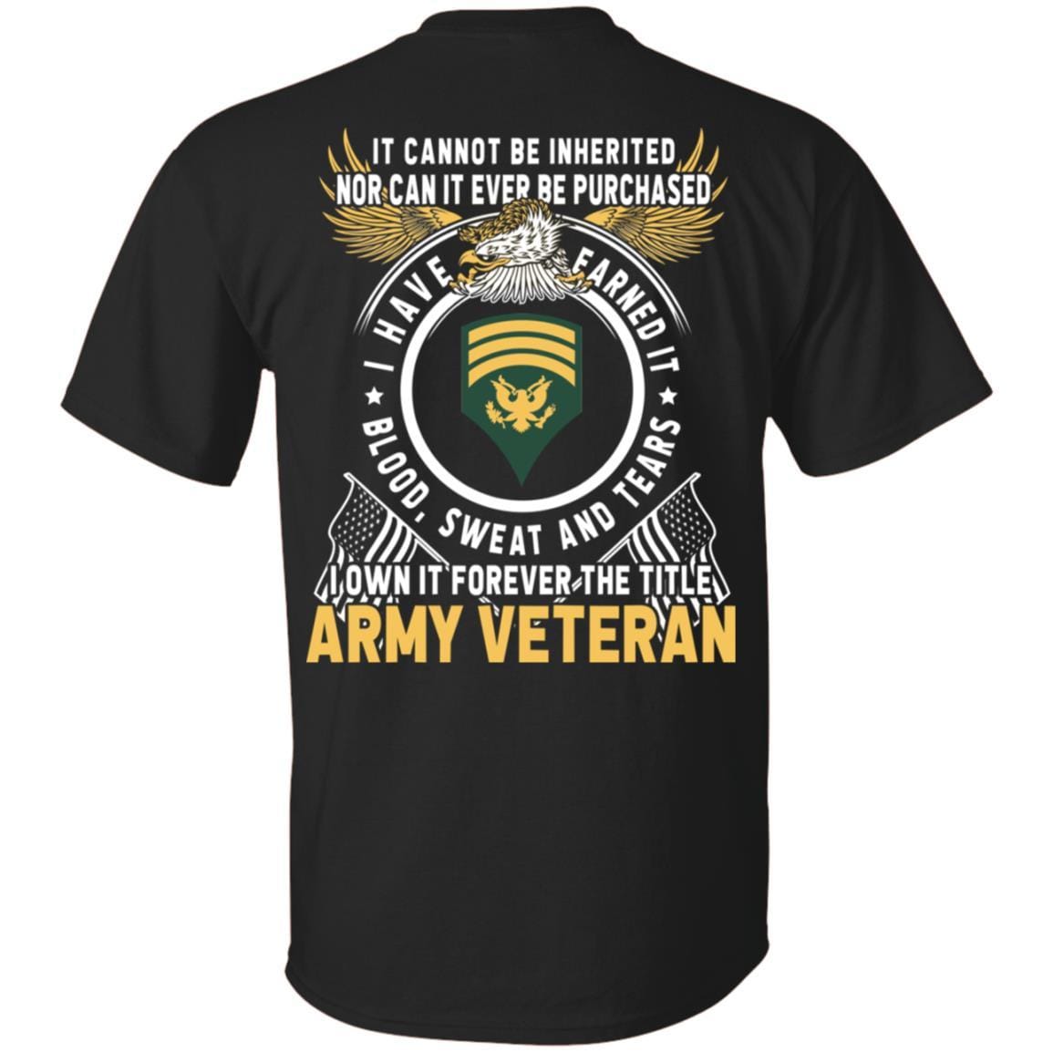 US Army E-7 SPC E7 Specialist Ranks T-Shirt For Men On Back-TShirt-Army-Veterans Nation
