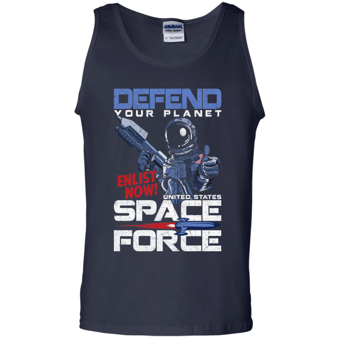 Defend Your Planet Space Force Men Front Tank Top-TShirt-USAF-Veterans Nation