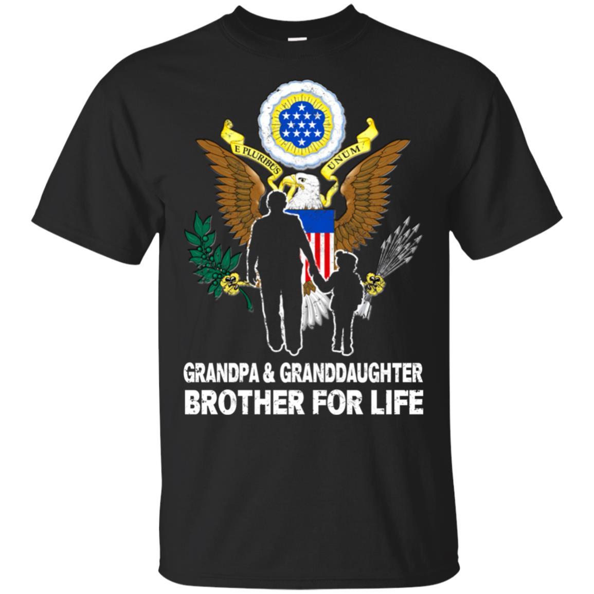 ARMY GRANDPA AND GRANDDAUGHTER ( GRANDSON ) BROTHER FOR LIFE T-Shirt On Front-TShirt-Army-Veterans Nation