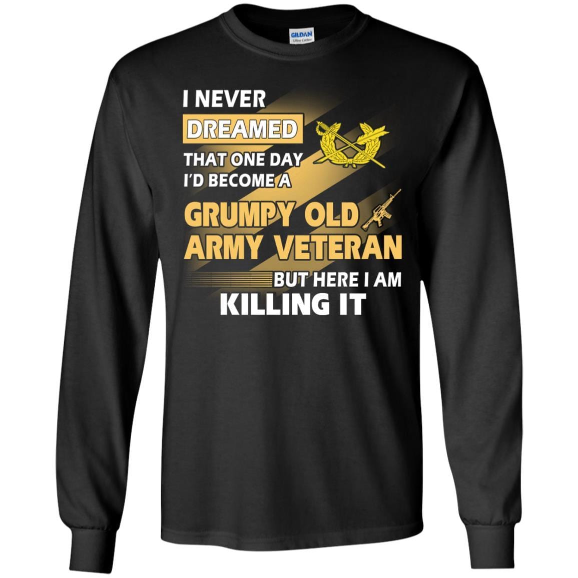 US Army T-Shirt "Judge Advocate General's Corps Grumpy Old Veteran" On Front-TShirt-Army-Veterans Nation