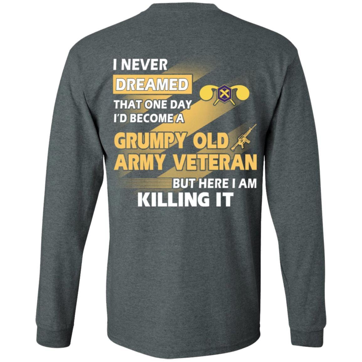 US Army T-Shirt "Chemical Corps Grumpy Old Veteran" On Back-TShirt-Army-Veterans Nation