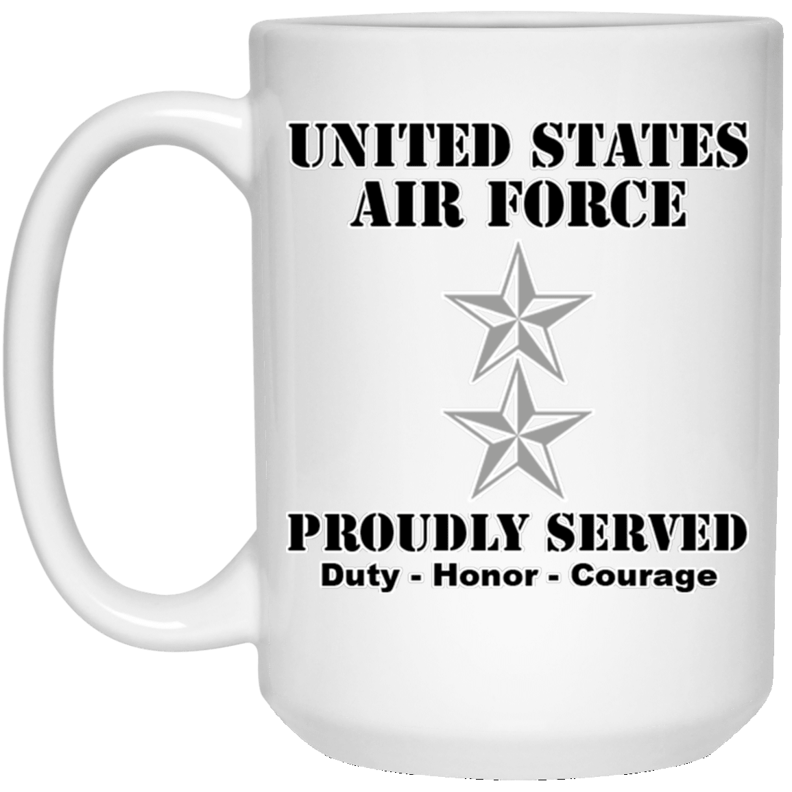 US Air Force O-8 Major General Maj G O8 General Officer Ranks White Coffee Mug - Stainless Travel Mug-Mug-USAF-Ranks-Veterans Nation