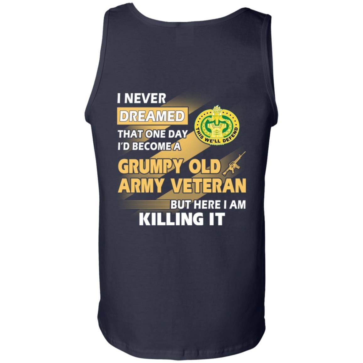 US Army T-Shirt "Drill Sergeant Grumpy Old Veteran" On Back-TShirt-Army-Veterans Nation