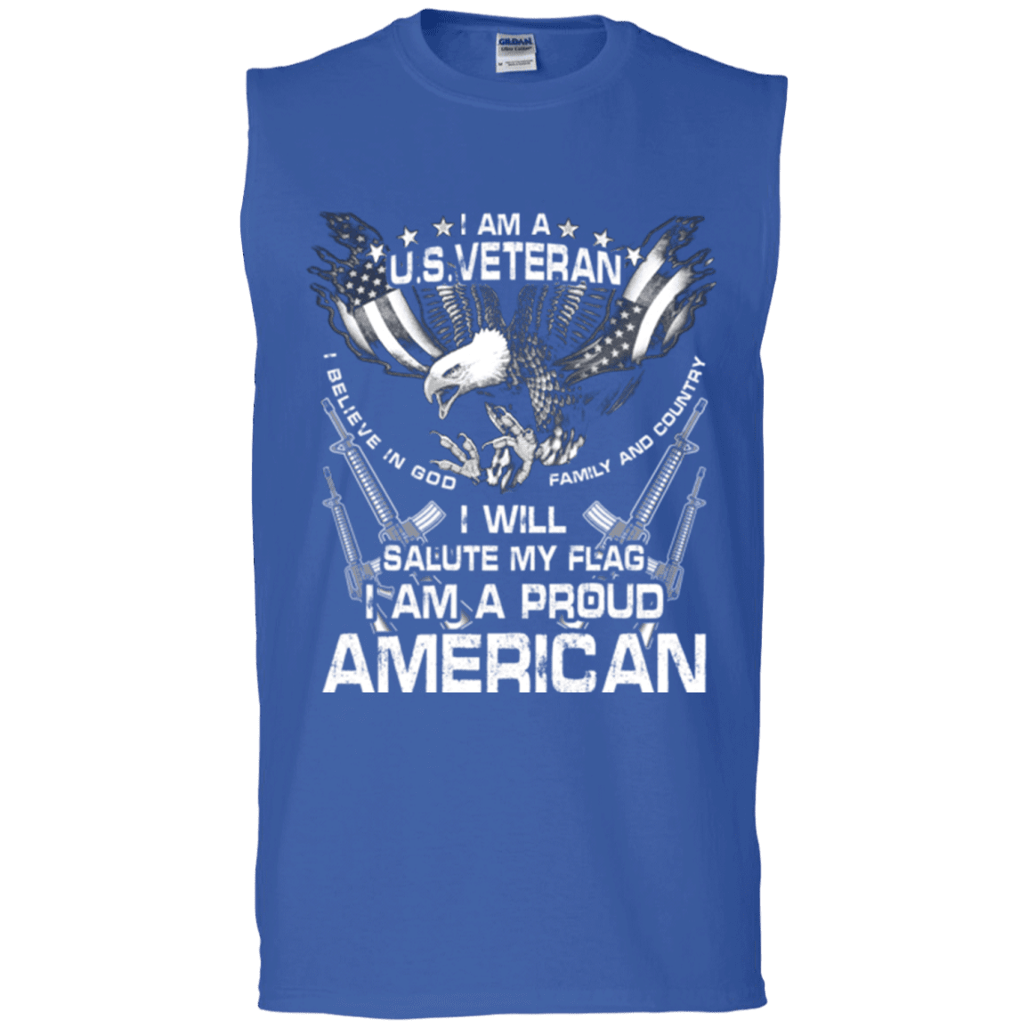 Military T-Shirt "I WILL SALUTE MY FLAG PROUD AMERICAN"-TShirt-General-Veterans Nation