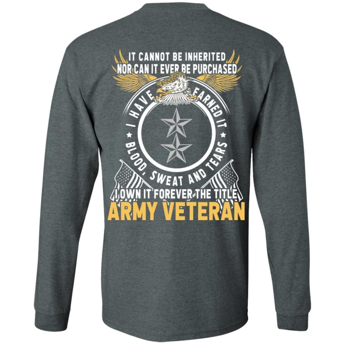 US Army O-8 Major General O8 MG General Officer Ranks T-Shirt For Men On Back-TShirt-Army-Veterans Nation