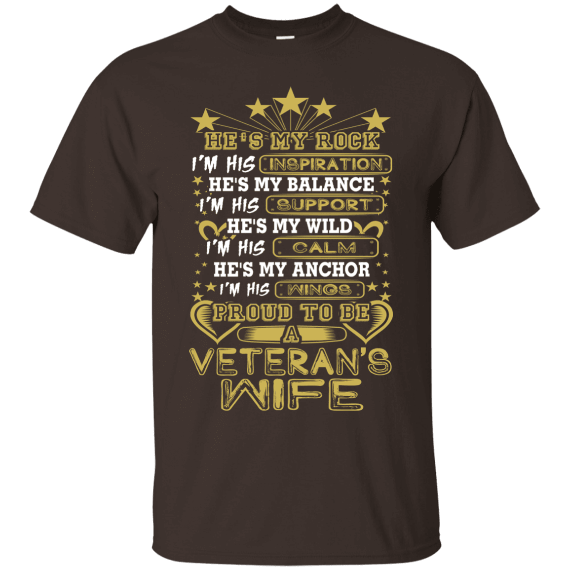Military T-Shirt "PROUD TO BE A VETERAN'S WIFE"-TShirt-General-Veterans Nation