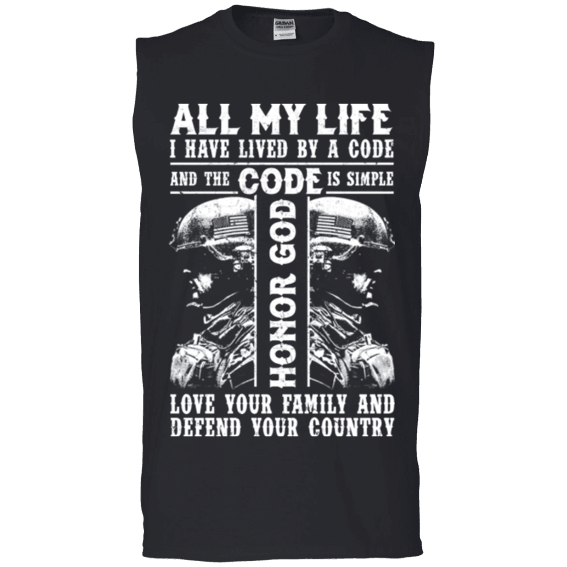 Military T-Shirt "HONOR GOD LOVE FAMILY AND DEFEND YOUR COUNTRY VETERAN"-TShirt-General-Veterans Nation