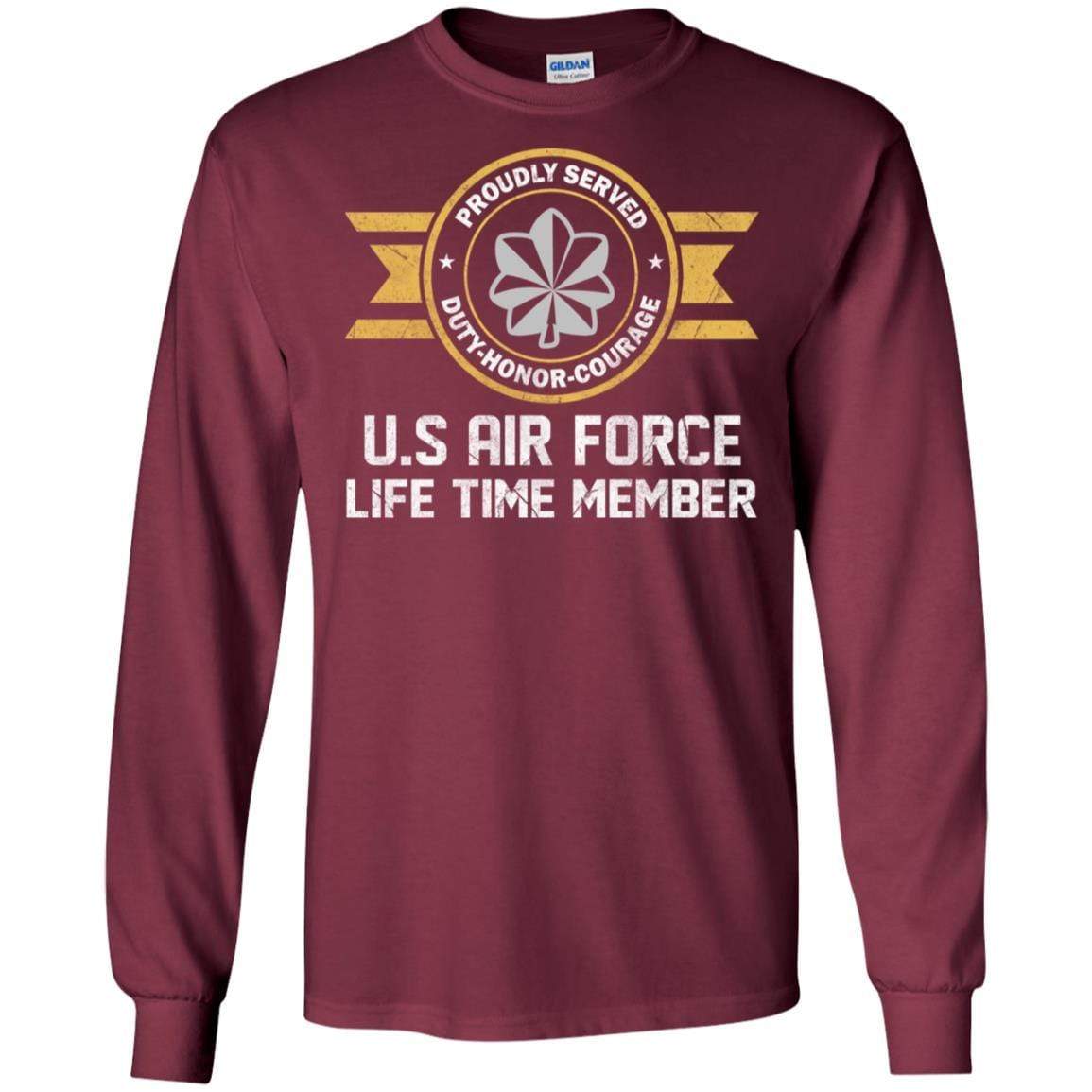 Life time member-US Air Force O-5 Lieutenant Colonel Lt Co O5 Field Officer Ranks Men T Shirt On Front-TShirt-USAF-Veterans Nation