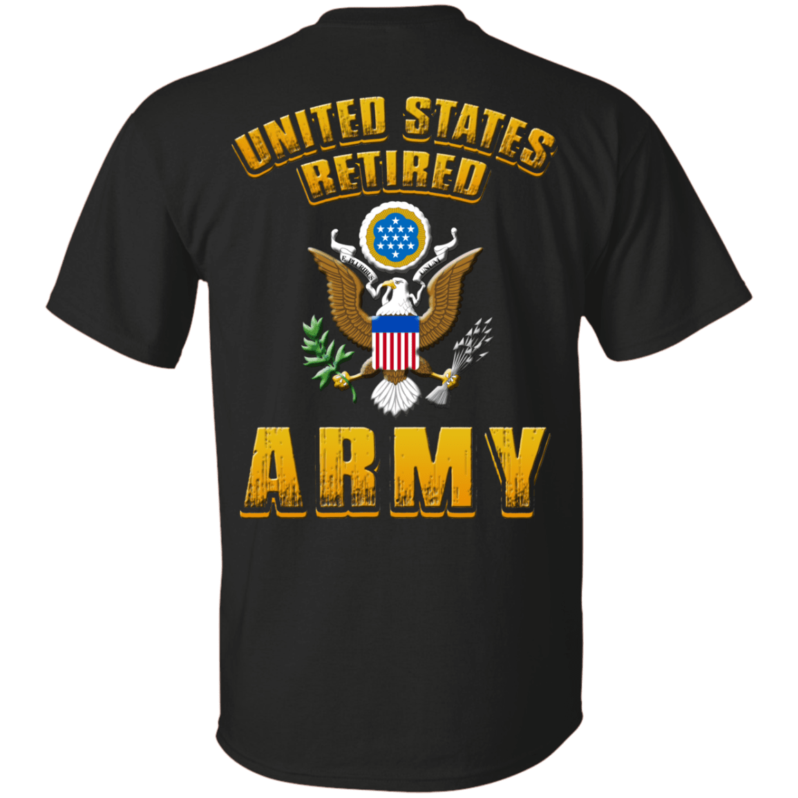 US Retired Army Veteran Back T Shirts-TShirt-Army-Veterans Nation