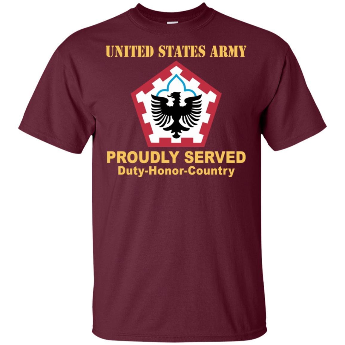 US ARMY 555TH ENGINEER BRIGADE- Proudly Served T-Shirt On Front For Men-TShirt-Army-Veterans Nation