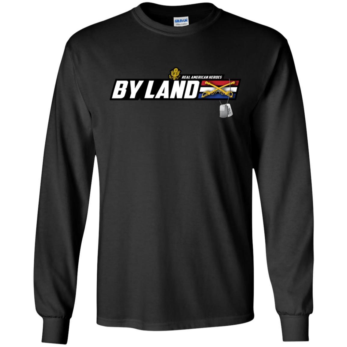 US Army T-Shirt "Cavalry Real American Heroes By Land" On Front-TShirt-Army-Veterans Nation