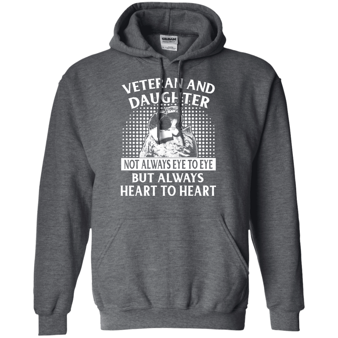Military T-Shirt "VETERAN AND DAUGHTER ALWAYS HEART TO HEART"-TShirt-General-Veterans Nation