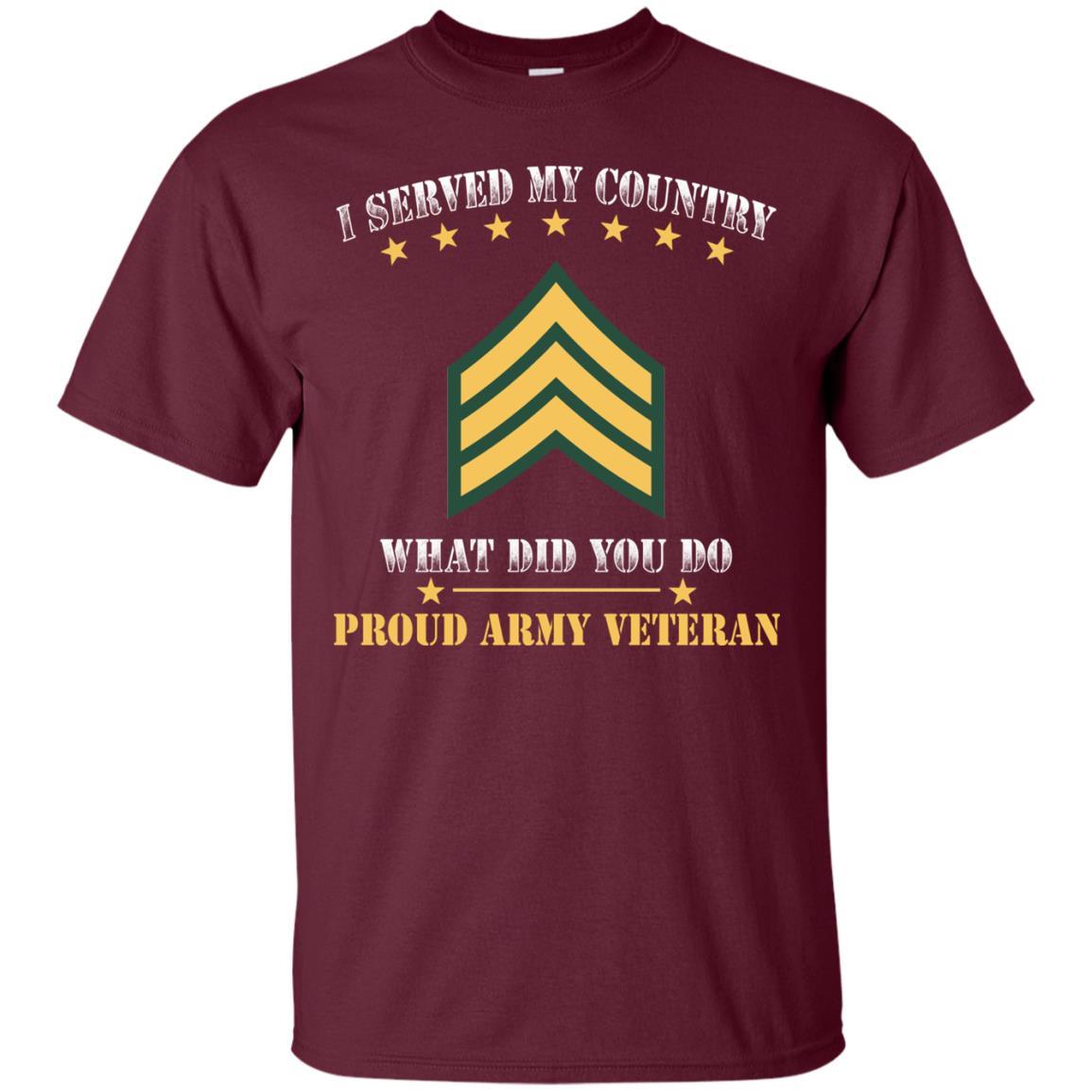 US Army E-5 Sergeant E5 SGT Noncommissioned Officer Ranks Men Front T Shirt - Proud US Army Veteran-TShirt-Army-Veterans Nation