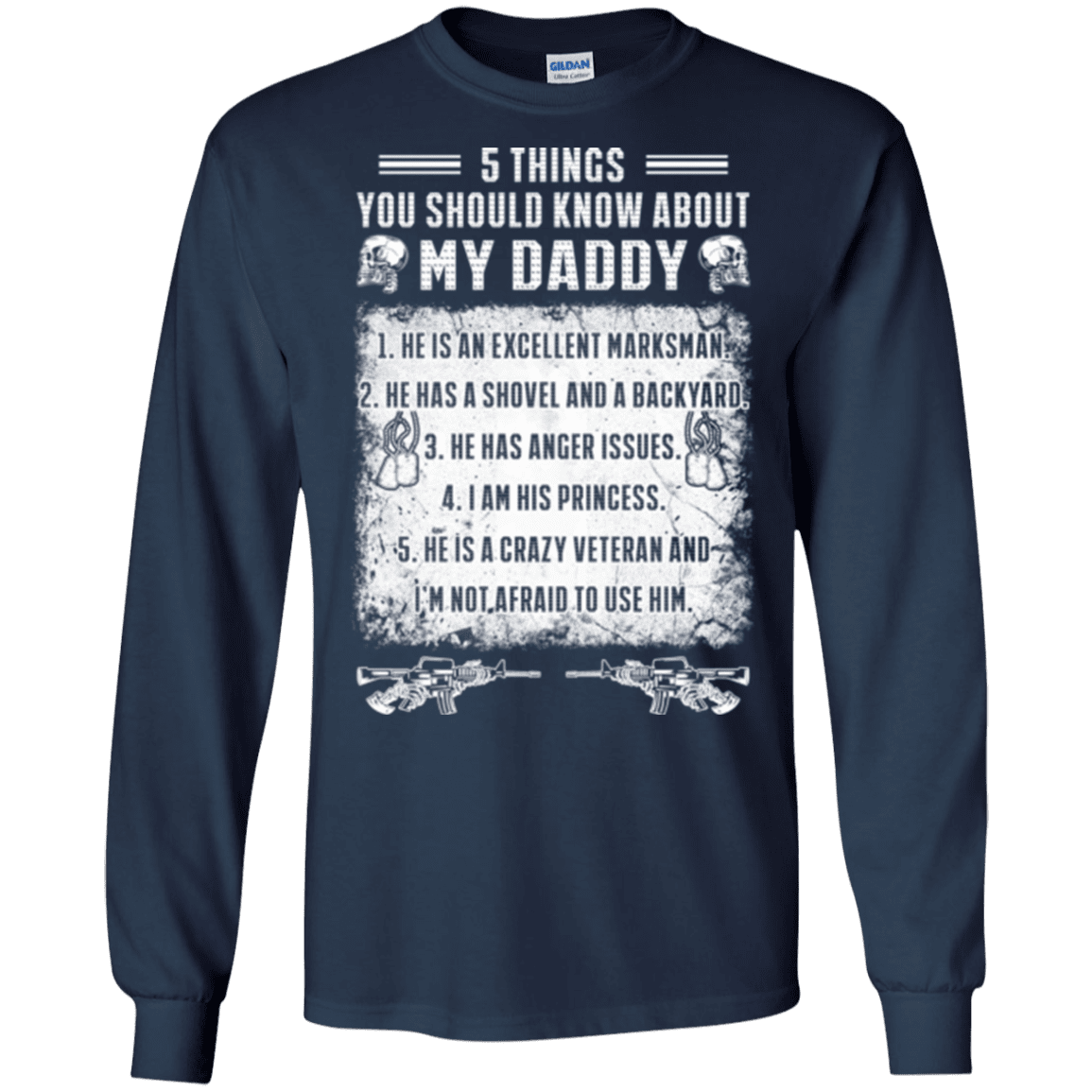 Military T-Shirt "5 Things You Should Know About My Daddy"-TShirt-General-Veterans Nation