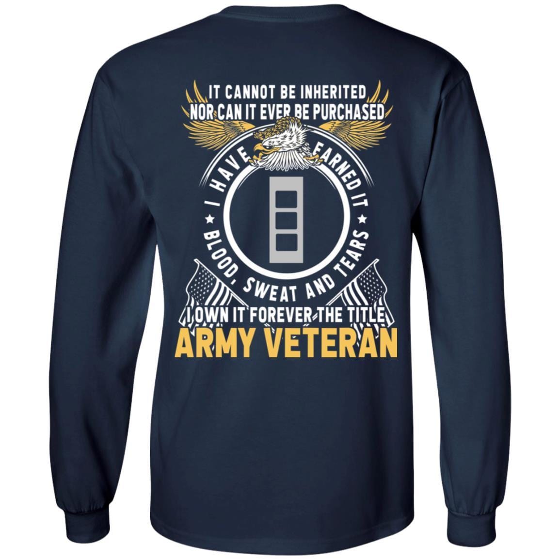 US Army W-3 Chief Warrant Officer 3 W3 CW3 Warrant Officer Ranks T-Shirt For Men On Back-TShirt-Army-Veterans Nation