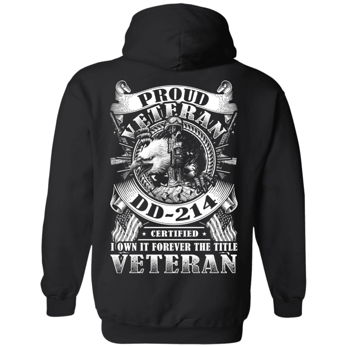 Military T-Shirt "Proud Veteran DD 214 Back"-TShirt-General-Veterans Nation