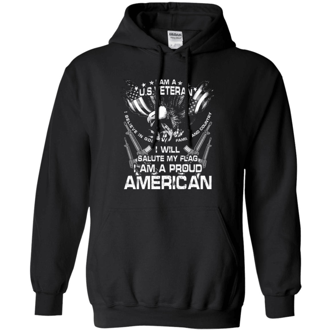 Military T-Shirt "I WILL SALUTE MY FLAG PROUD AMERICAN"-TShirt-General-Veterans Nation