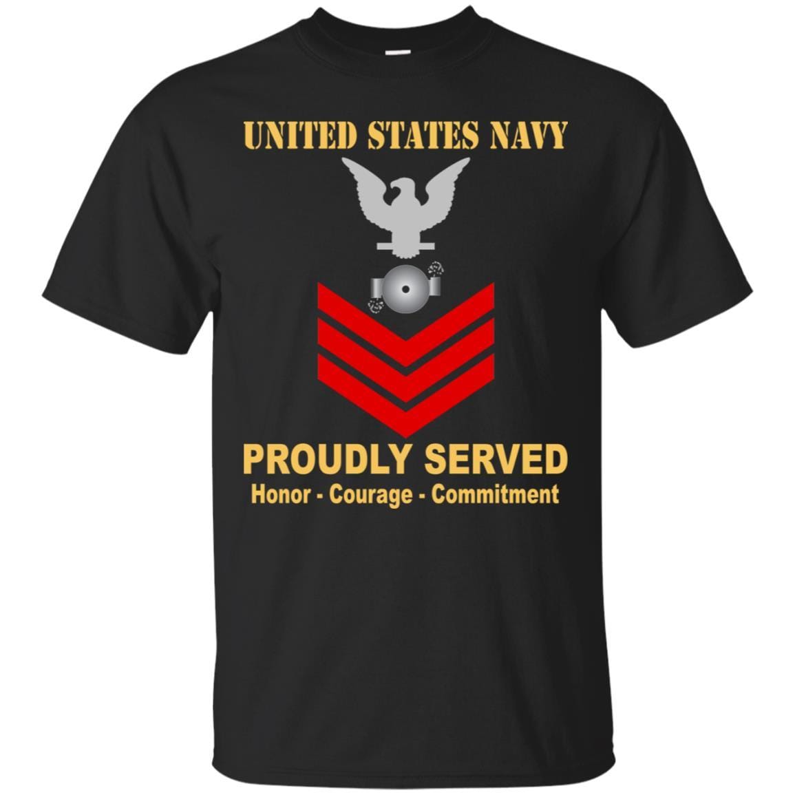 U.S Navy Boiler technician Navy BT E-6 Rating Badges Proudly Served T-Shirt For Men On Front-TShirt-Navy-Veterans Nation