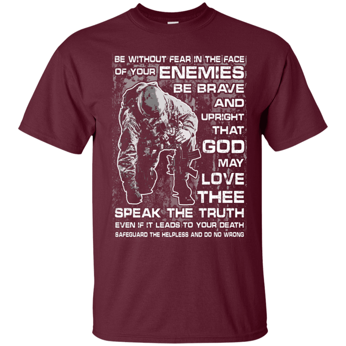 Military T-Shirt "Be without Fear in The Face Men" Front-TShirt-General-Veterans Nation