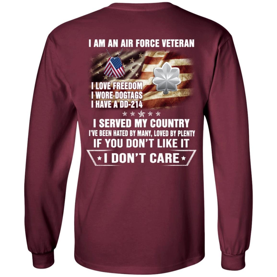 I Am An Air Force O-5 Lieutenant Colonel Lt Co O5 Field Officer Ranks Veteran T-Shirt On Back-TShirt-USAF-Veterans Nation