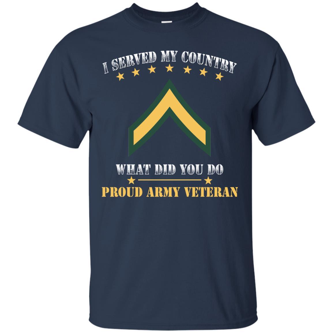 Army E-2 PV2 E2 Private Second Class Ranks Men Front T Shirt - Proud US Army Veteran-TShirt-Army-Veterans Nation