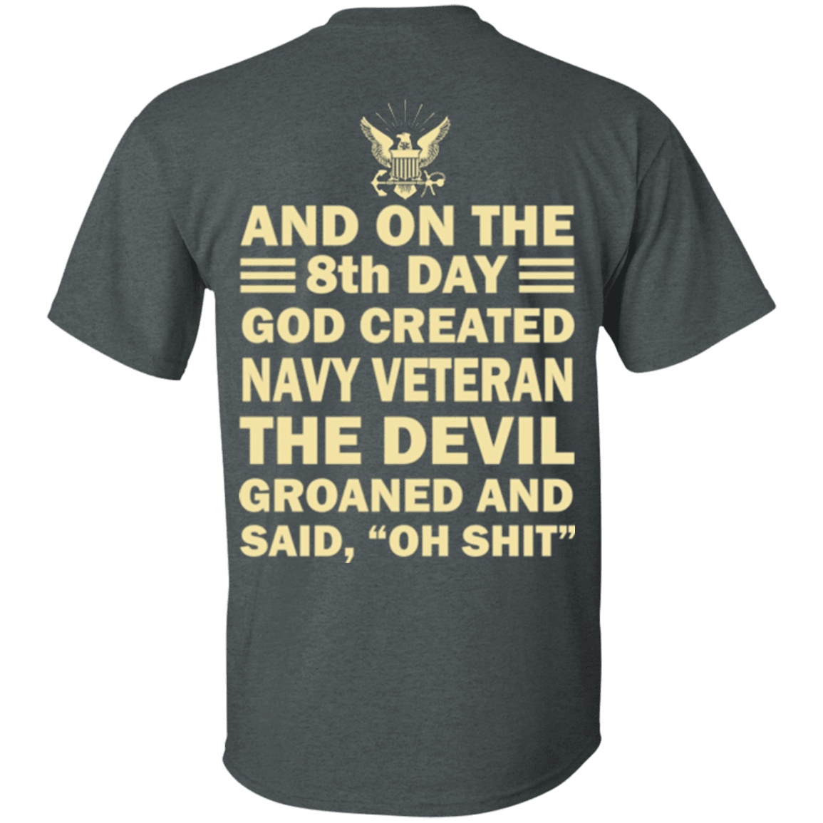 Military T-Shirt "God Created Navy Veteran"-TShirt-General-Veterans Nation