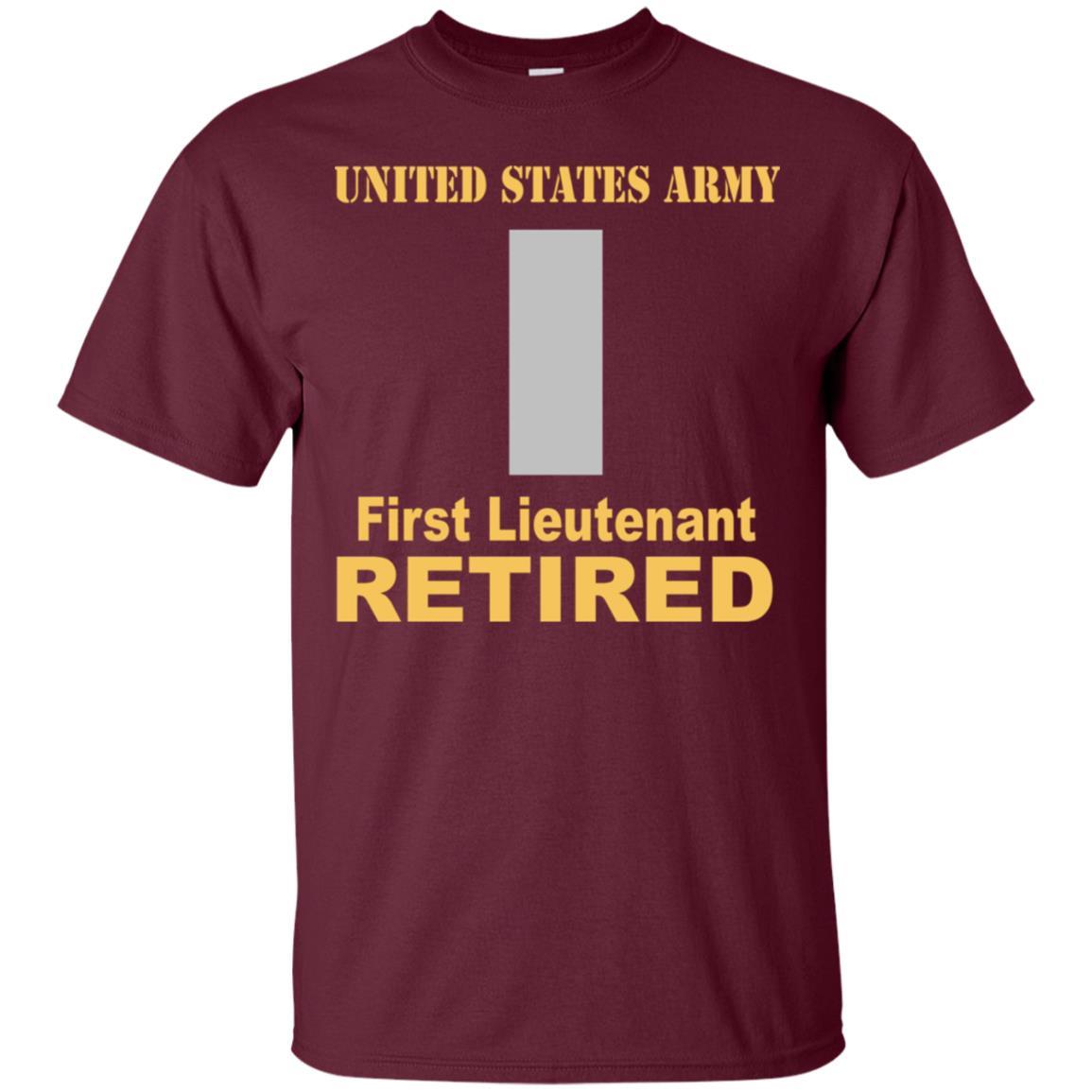 US Army O-2 First Lieutenant O2 1LT Commissioned Officer Retired Men T Shirt On Front-TShirt-Army-Veterans Nation